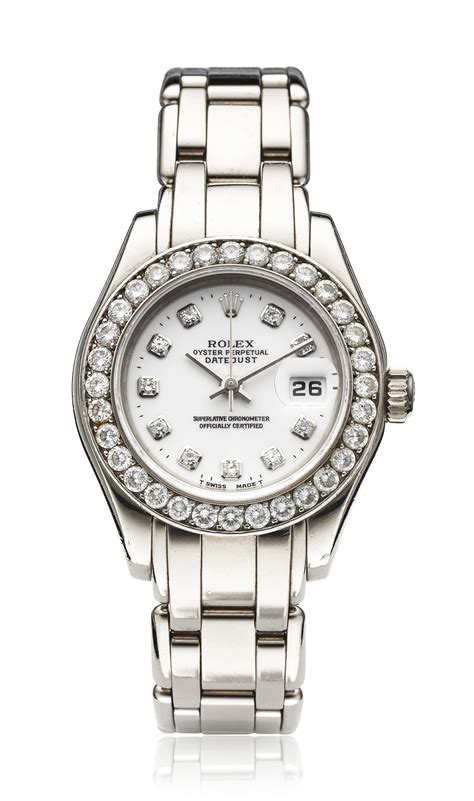 rolex lady datejust white gold